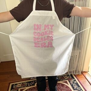 White Apron with Pink Text- in my cookie dealer era- great gift - new -